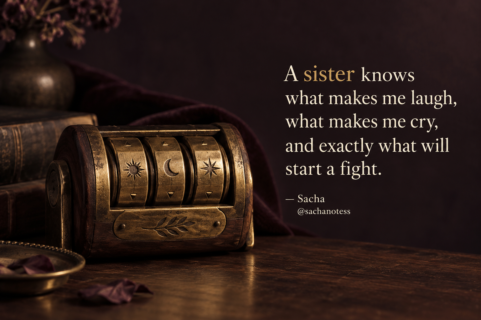 Sister Knows quote artwork in English