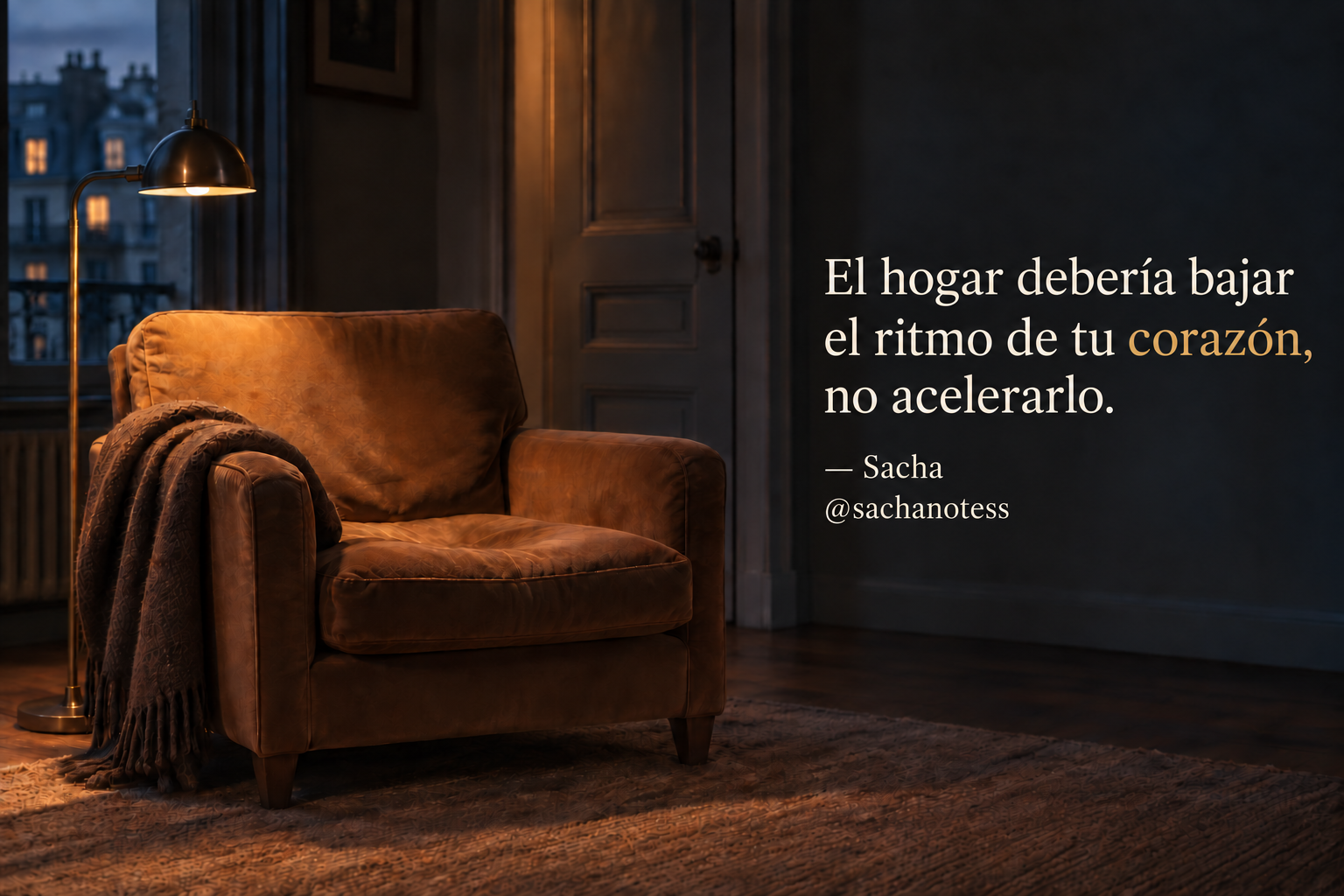 Arte de la cita El Hogar Baja el Ritmo del Corazón en español