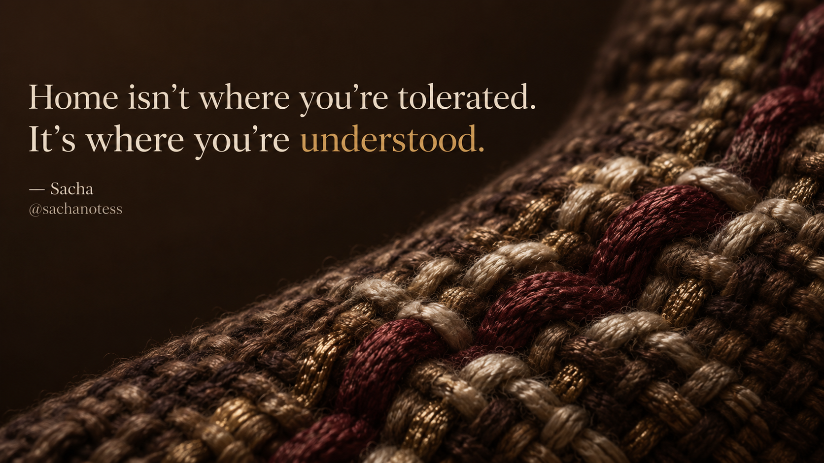 Home Is Understood quote artwork in English